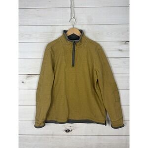 FatFace Pullover Mens Large Yellow The Airlie Quarter Zip Cotton Sweatshirt